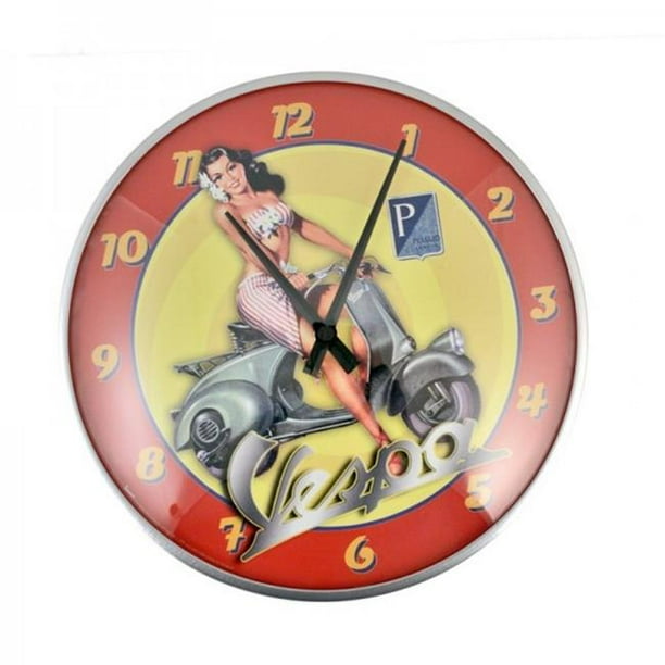 Vespa VPLT02 Horloge Murale Ronde D.32 Pin Up&44; 12.6 in.