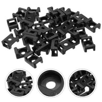 WESIEVYA 100Pack Saddle Cable Tie Mount Black Plastic for Wire Bundling and Cable Fixing 2.15 x 1.6 x 0.39in