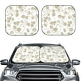 thumbnail image 2 of Daiia Vintage Stylized White Color 2PCS Car Windshield Sun Shade, Foldable Sun Shield for Car Front Window, Auto Sun Blocker Visor Protector Universal for Truck SUV Pickup-Small, 2 of 7
