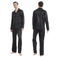 thumbnail image 2 of FELEMO Men's Silk Pajama Set Casual Long Sleeve Satin Pajamas Sleepwear, 2 of 6