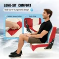 thumbnail image 3 of Kojem Boat Seat Low Back Folding Fishing White+Red Seat Captain Chair Foam Padding, 3 of 10