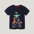 thumbnail image 2 of Penkiiy Toddlers Baby Boys Short Sleeve Shirts Clothes Dinosaur Graphic T-Shirt Age for 2-7 Year Black for 5-6 Years, 2 of 6