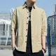 thumbnail image 4 of Camisas para hombre, camisa de carga amarilla de media manga, camisa de hombre, moda para hombre, oferta 2024, botones, regular, hipster, cosas baratas con novedad 2025, 4 of 5