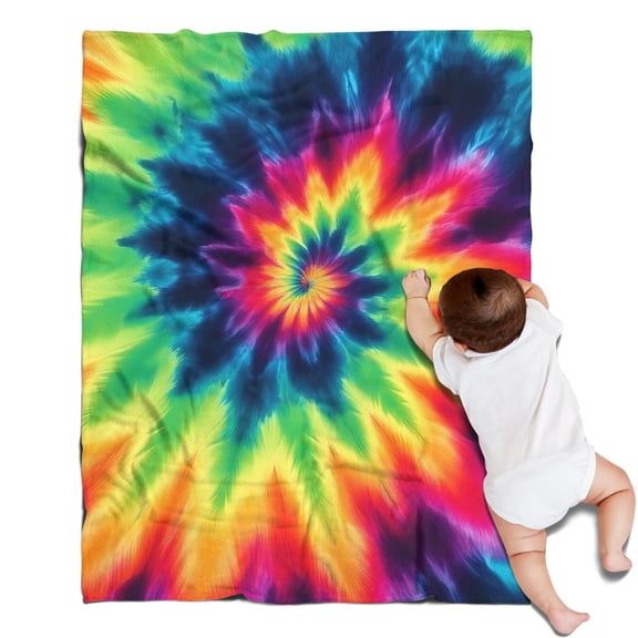 Rainbow Tie Dye Mandala Pattern Blanket,Comfortable Soft Flannel Throw Blanket,All Season,Warm Lightweight Blankets for Sofa Bed Couch Living Room Chair,30"x40"