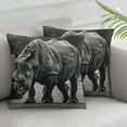 thumbnail image 3 of Decorative Pillow Cover  Pack Cases Wildlife Black Rhinoceros Throw Pillow Covers for Sofa double sided plush Pillow Case Cushion Case for Living Room Square Modern Cushion Cover for Home Deco, 3 of 7