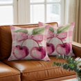 thumbnail image 3 of Spring Cherry Throw Pillow Cover Sweet Pink Plaid Linen Texture Cotton Linen Cushion Cover Throw Pillow Case with Invisible Zipper for Couch Sofa Bed Chair Car 20x20 Inch, 3 of 9