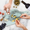 thumbnail image 4 of Grunge Cutting Board, Skull and Rose Art Vintage Floral Pattern Monochrome Tattoo Style Retro Theme Print, Tempered Glass Cutting and Serving Board, Wine Bottle Shape, Black White, by Ambesonne, 4 of 5