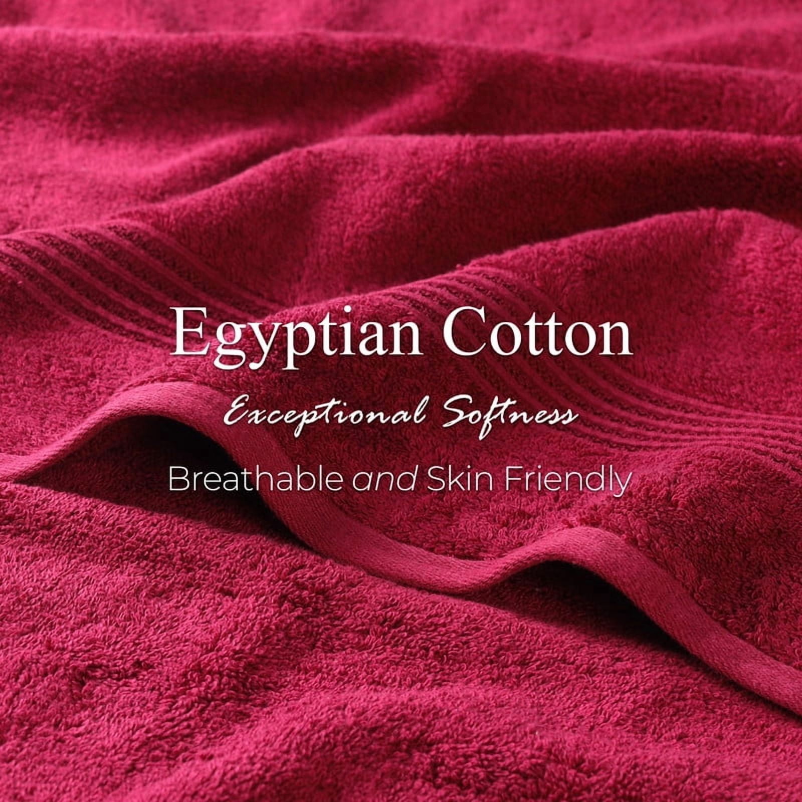 Superior Egyptian Cotton Absorbent 12-Piece Burgundy Towel Set