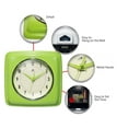 thumbnail image 4 of Infinity Instruments Retro Square Apple Green Plastic 9.25-inch Analog Wall Clock, 4 of 7