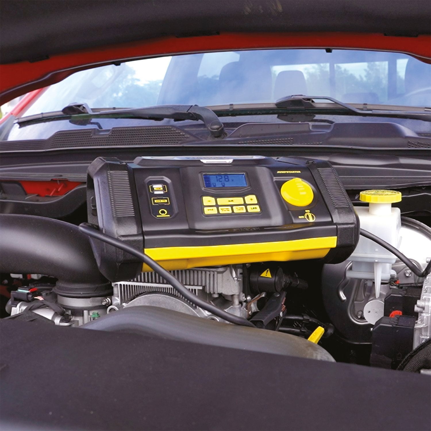 Open Box Stanley Fatmax 1200 Amp Jump Starter with Air Compressor & USB Power