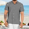 thumbnail image 2 of FINALGANG Mens Short Sleeve Polo Shirt Casual Print Button Front Relaxed Fit Collared Shirt For Summer Beach Vacation Daily Wear Black XXXL, 2 of 8