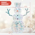 thumbnail image 3 of Costway 4 ft Iridescent Christmas Snowman with 100 White LED Lights Ground Stakes Zip Ties, 3 of 10