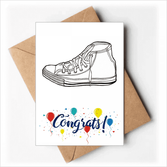 Chaussures en Toile Blanche à la Main Peint Cartes de Mariage Félicitations Enveloppes de Voeux