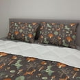 thumbnail image 2 of Folk Art Comforter & Sham Bedding Set, Abstract Magic Forest Cartoonish Design with Hedgehog Deer Mushrooms and Trees, 3 pcs Duvet Set Microfiber Filling Quilt, 5 Sizes, Multicolor, by Ambesonne, 2 of 4