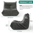 thumbnail image 2 of Wubio Bean Bag Chairs for Adults, Giant Lazy Floor Sofa with Memory Foam, Comfy Cordury Fireside Chair Beanbags for Living Room Apartment Dorm Office, Grey, 2 of 16