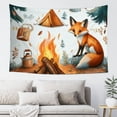 thumbnail image 6 of ZFLMY Fox Campfire Tent Tapestry and Wall Decoration 100% Polyester Home Wall Art Hanging for Decorative Bedroom and Living Room - Various Sizes Available 60x40in, 6 of 7