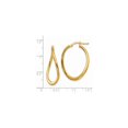 thumbnail image 4 of 14k Yellow Gold Twisted Teardrop Hoop Earrings for Women, Lightweight High-Polish Fashion Jewelry, Modern Elegant Style for Everyday Wear, 4 of 7