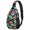 Dinosaur and Skeleton Black Pattern, variant on Dinosaur and Skull Black Pattern Sling Backpack, Unisex Hiking Chest Pack with Side Mesh Pockets, Adjustable Ambidextrous Strap Gift Ideas for Hiking Cycling Walking