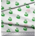 thumbnail image 3 of Soimoi Poly Georgette Fabric Lotus & Frog Kids Decor Fabric Printed Yard 42 Inch Wide, 3 of 3