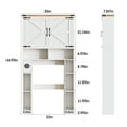 thumbnail image 5 of Vabches 35" W Over The Toilet Storage Cabinet with Toilet Paper Holder, Farmhouse Space-Saving Toilet Organizer with Lots of Shelves and Metal Handle, 5 of 8