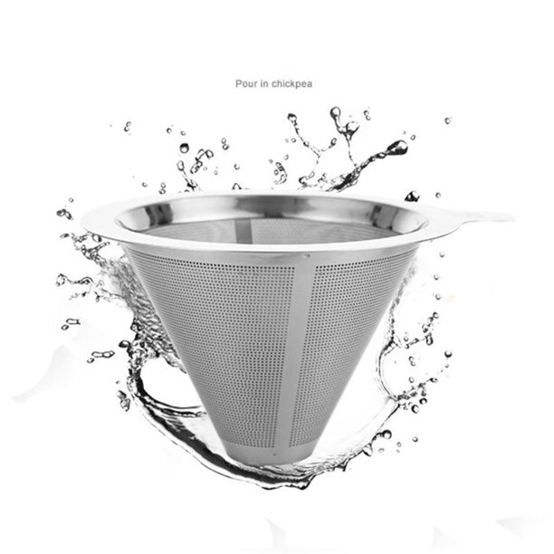 Stainless Steel Pour Over Coffee Filter Reusable Coffee Cone Dripper
