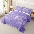 thumbnail image 3 of Homewish Bohemian Skull Quilt King,Victorian Damask King Coverlet Set,Halloween Duvet,3pcs, 3 of 7