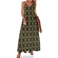 thumbnail image 1 of Vestido sin mangas con estampado inspirado en Kom amarillo, vestidos formales para ocasiones especiales para mujer, vestidos africanos de verano 2024 para mujer, 1 of 7