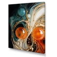 thumbnail image 2 of Designart "Ink Storm White, Blue, and Orange Fusion IV" Abstract Canvas Wall Art - Modern Gold Abstract Painting Entryway Wall Art Print, 2 of 6