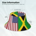 thumbnail image 3 of America Jamaica Flag Bucket Hat Stripe Beach Fisherman Hats For Women Men Reversible Double-Side-Wear With Reflective, 3 of 7