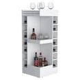 thumbnail image 4 of FM FURNITURE Lamer Corner Bar Cabinet with Wine Rack Engineered Wood White, 4 of 7
