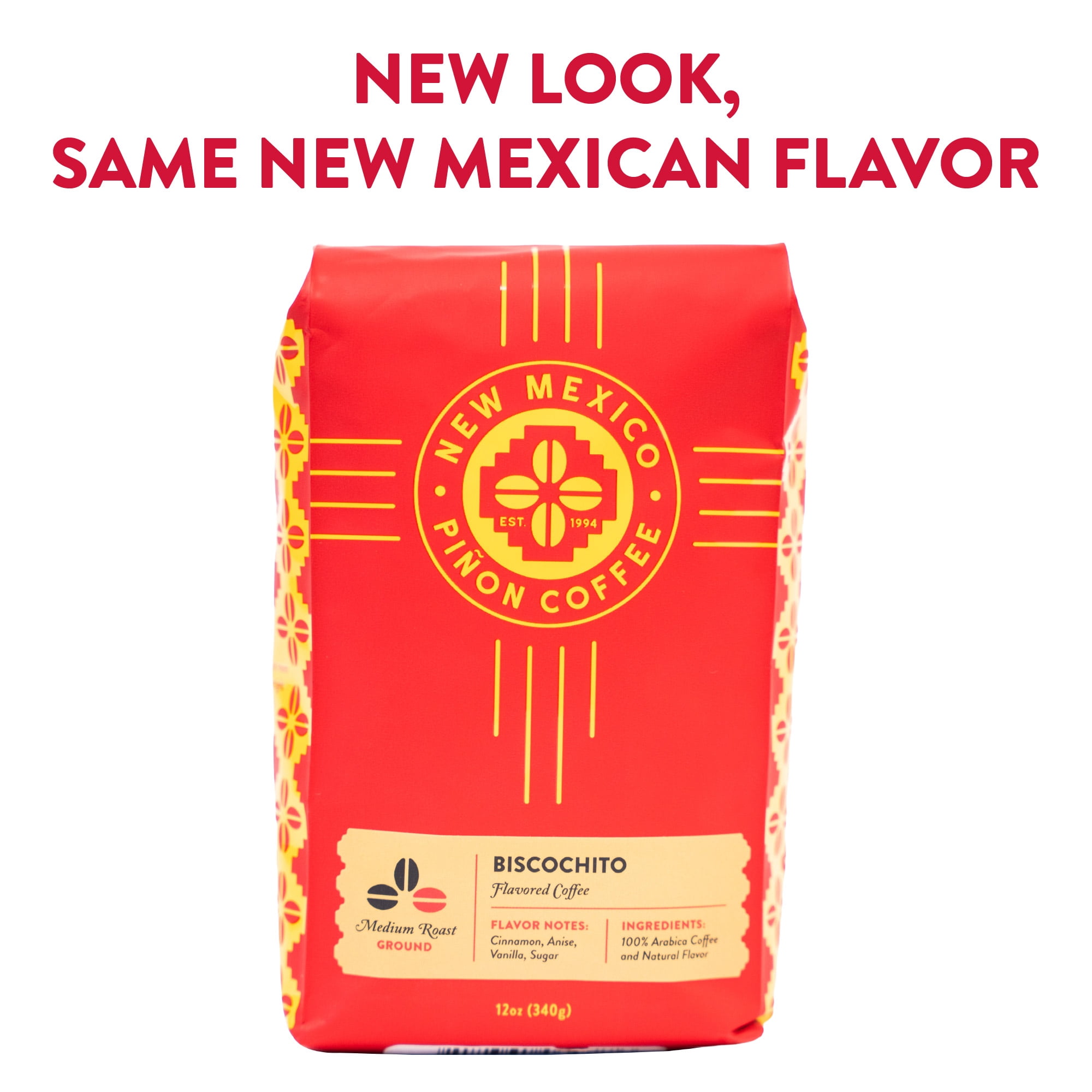 New Mexico Piñon Biscochito Flavored Medium Roast Ground Coffee, 12 oz