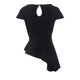 thumbnail image 3 of Camiseta Negra Asimétrica Cuello En V Túnica Verano Suave Cómoda ELegante Sensación Confortable Suave Relajante 2XL Hugo Camisetas de las mujeres de la manera, 3 of 10