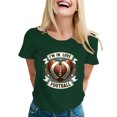 thumbnail image 1 of TSADFHJI Hauts pour Femmes Automne Coton Femmes Manches Courtes Décontracté Ample Baseball Football Col Rond T-Shirt Haut L Vert, 1 of 3