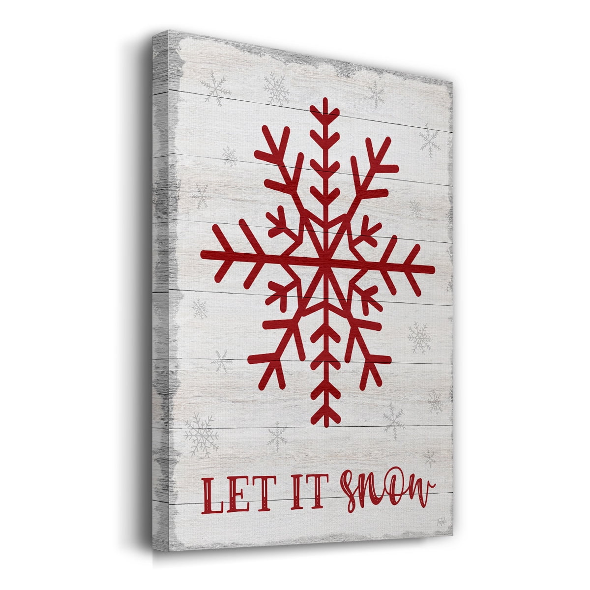 Let It Snow Snowflake- Gallery Wrapped Canvas