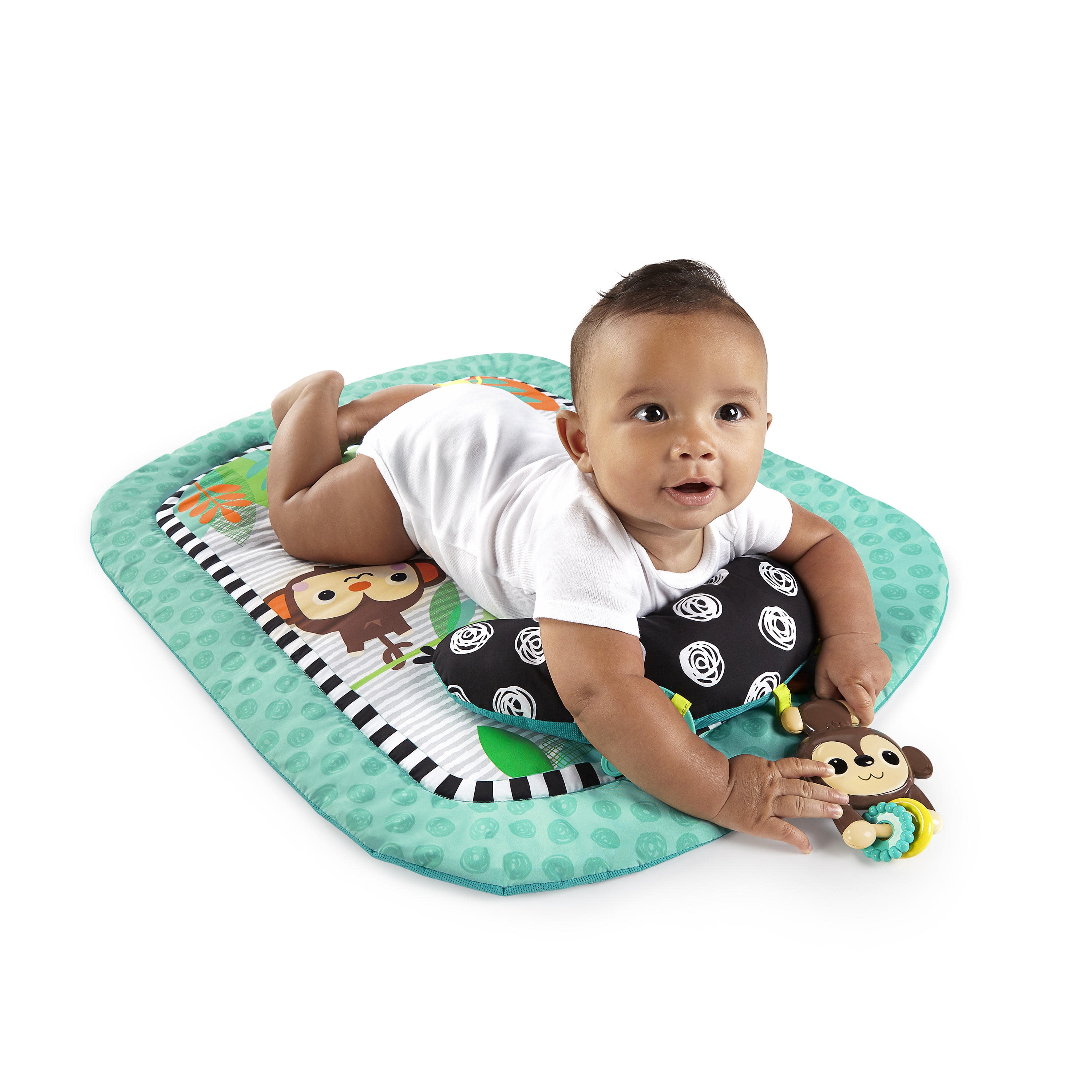 Bright Starts Giggle See Safari Tummy Time Prop Activity Mat