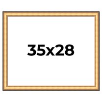 35x28 Frame Gold Plein Aire Solid Wood Picture Frame Width 2 Inches | Interior Frame Depth 0.5