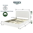 thumbnail image 5 of Queen Size Storage Bed with 2-Drawers Storage, Ivory Boucle Upholstered Platform Bed with Curved Tufted Headboard, for Bedroom, Ivory, 5 of 9