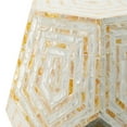 thumbnail image 3 of A&B Home Hexagonal Capiz Stool Hexagonal Capiz Accent Table Perfect Inaly Capiz Home Decor for Home and Office-Cream Finish 18" x 18" x 21", 3 of 3