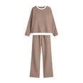 thumbnail image 4 of Women's Sweat Suits Plus Size Color Block Loose Pullover Sweatshirt Sweatpants Casual Set, 4 of 4