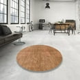 thumbnail image 4 of Ahgly Company Machine Washable Indoor Round Abstract Yellow Orange Area Rugs, 6' Round, 4 of 7