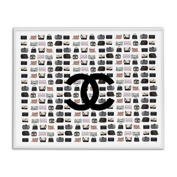 Stupell Industries Modern Fashion Brand Glam Purses White Framed Giclee Art, 20 x 16, by Amelia Noyes