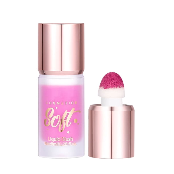 Sérum de colorete líquido brillante: resistente al agua, acabado ligero y transparente, aplicador de esponja integrado, ilumina las mejillas, no pegajoso, 8 ml