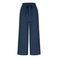 thumbnail image 5 of Timegard Womens Wide Leg Capri Pants Elastic Waisted Drawstring Casual Loose Crop Pants with Pockets, 5 of 7