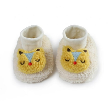 

Monfince Baby Boys Girls Cotton Booties Cozy Fleece Winter Warm Socks Newborn House Slipper Infant Crib Yellow 6-9M