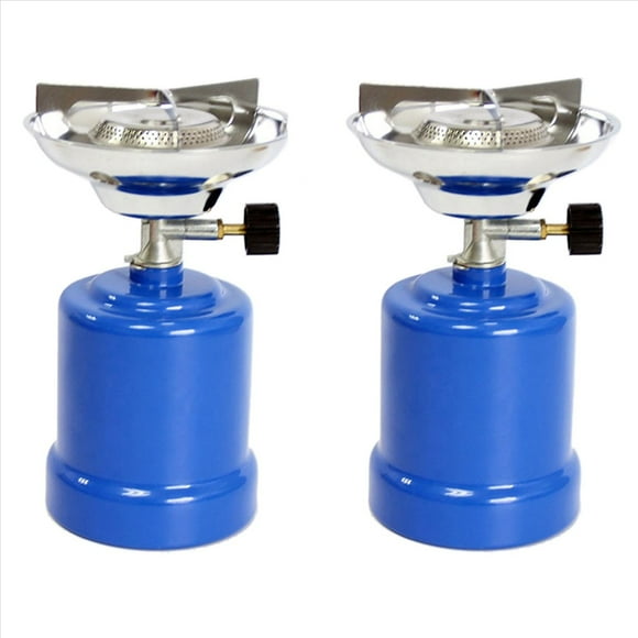 2X Estufa Portátil para Acampar Al Aire Libre Tanque de Gas Euro de 190G Estufa de Café Quemador de Gas Propano Ajustable para Pesca, Senderismo, Picnic