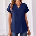thumbnail image 7 of Resicozy Womens Summer Tops Short Sleeve Basic Casual V Neck T Shirts Trendy Lightweight 2026 Navy M, 7 of 7