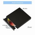 thumbnail image 2 of External CD DVD, External DVD Burner with USB2.0 Type-c, Portable DVD Player External Optical CD/VCD/-RW/ROM Drive for PC, Laptop, Desktops, iMac, 2 of 5