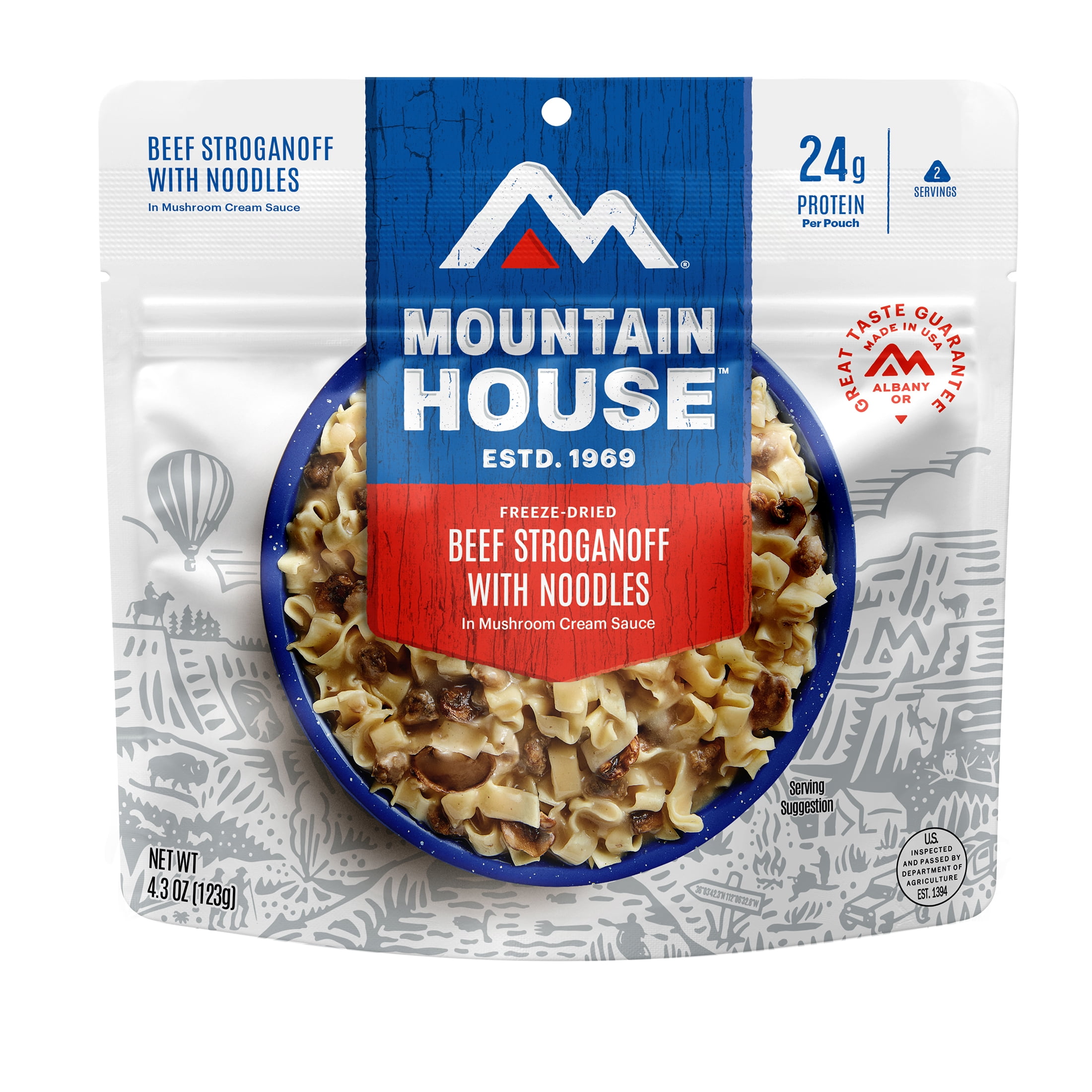 (4 pack) Mountain House Beef Stroganoff with Noodles, Freeze-Dried Backpacking & Camping Food, 2 Servings