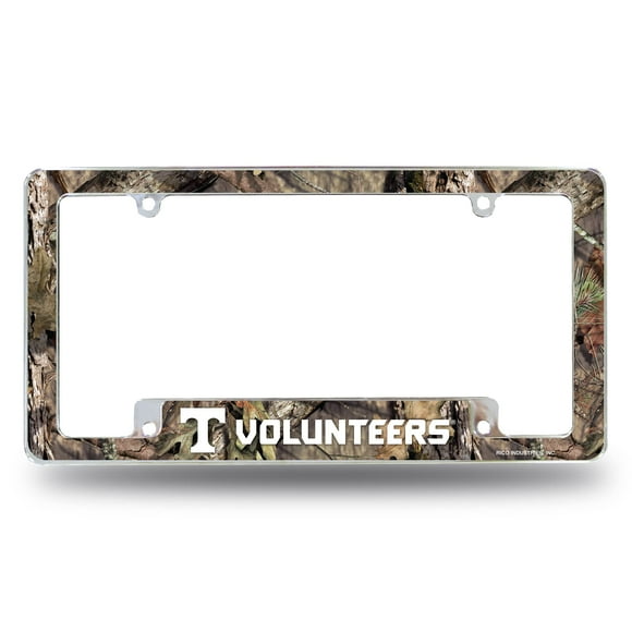 Rico Industries NcAA Tennessee Volunteers Mossy Oak 12 x 6 chrome All Over Automotive License Plate Frame for carTruckSUV