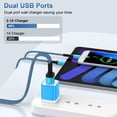 thumbnail image 3 of 2 Pack Micro USB Charger, USB A to Micro Cable 6FT with USB Wall Charger, Android Charger Block Fast Charging Cable for Kindle, E-Reader, Samsung J8 J7 Pro S6S7, Droid Cord AC Power Adapter, Blue, 3 of 9